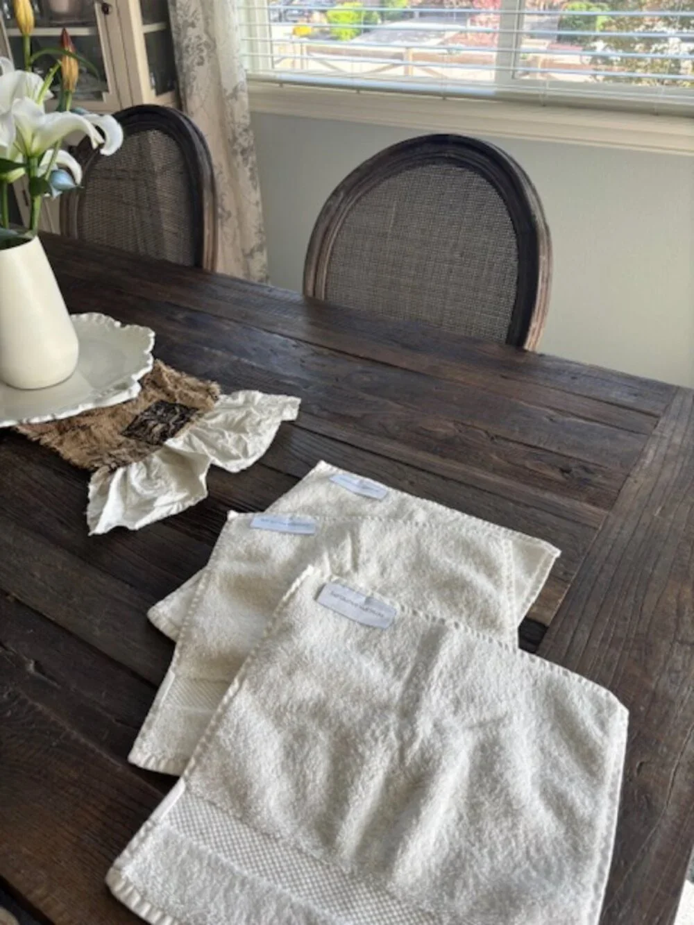 NEW (3) Restoration Hardware 100% Turkish Cotton white wash cloths - SALE!